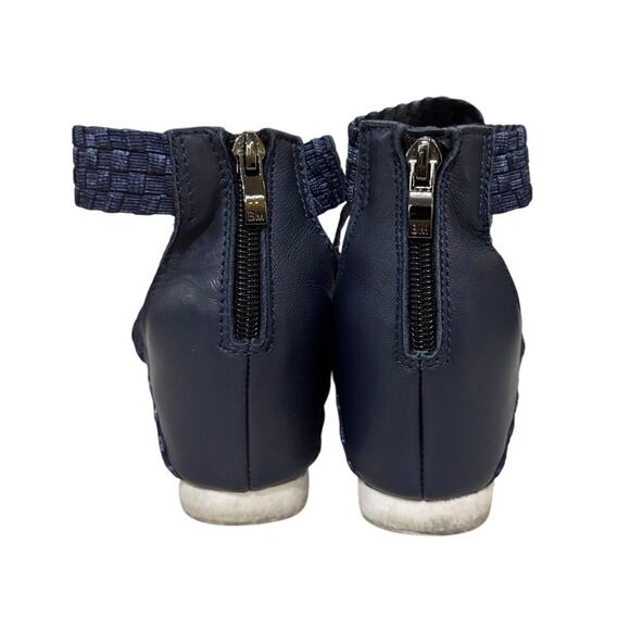 Bernie Mev New York Navy Woven Ankle Strap Wedge Sandals Shoes Women’s 39 US‎ 8 - Picture 6 of 8